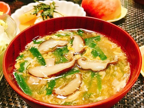 ニラと椎茸の玉子スープ☆